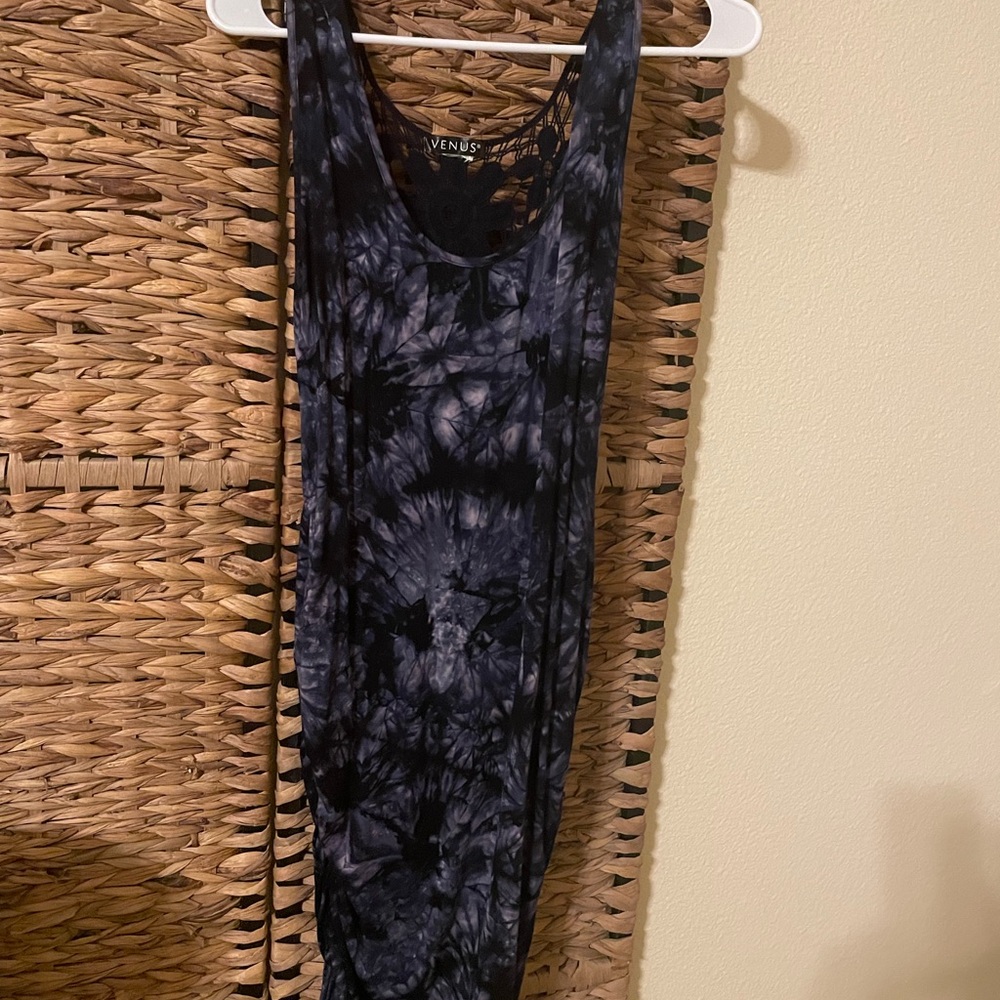 VENUS Deep Purple Lace Accent Body con Dress